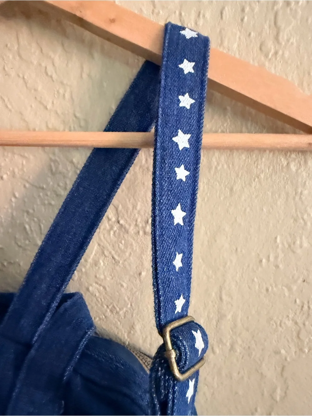 Disney Blue Star Print Kids Backpack with Red & White Accents